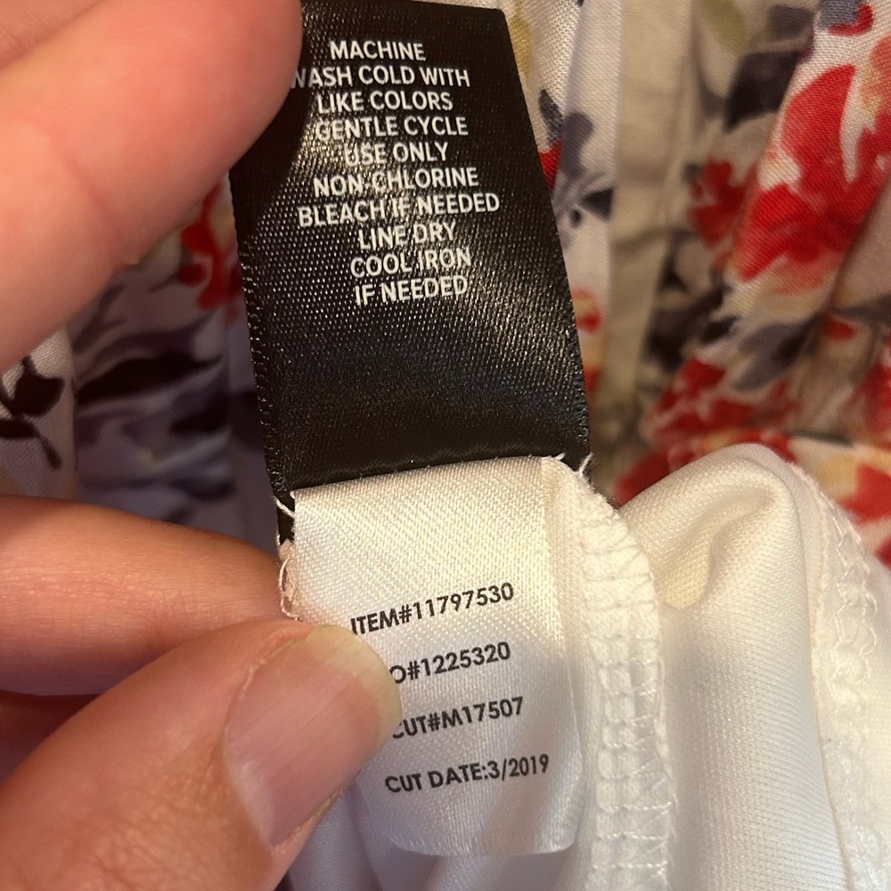 Torrid Mini Chiffon Smocked Dress Size 0 Floral Print 12 Cottage Core White - Picture 9 of 12